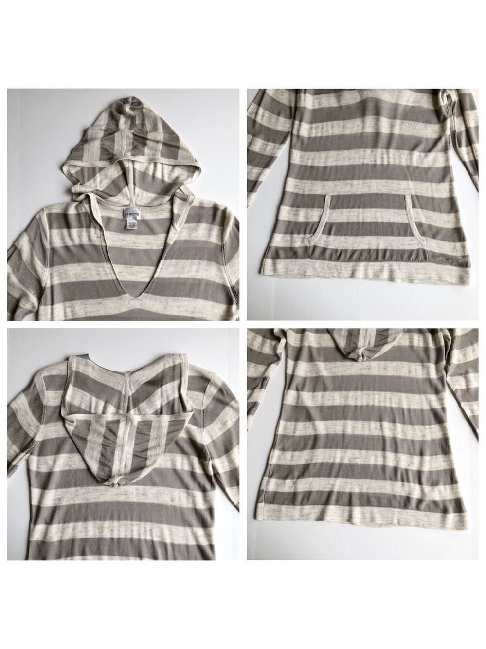 Chico’s Hooded Stripe Top - Picture 5 of 7